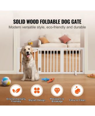 3-Panel Foldable Freestanding Pet Gate, 60" W x 24" H, White