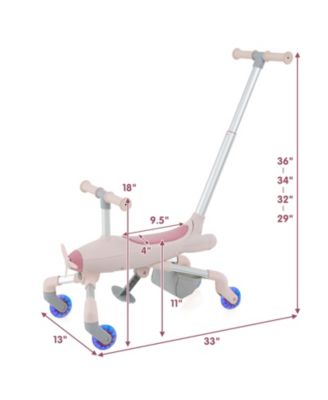 2-in-1 Kids Ride-on Push Car with LED Lighted Wheels