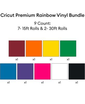 Premium Vinyl Rainbow Rolls Bundle - 15ft & 30 Foot Adhesive Vinyl Rolls