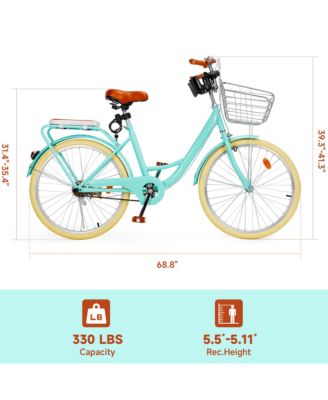 26-Inch Cruiser Bike with Low Step Frame, Passenger Seat & Free Bottle Holder