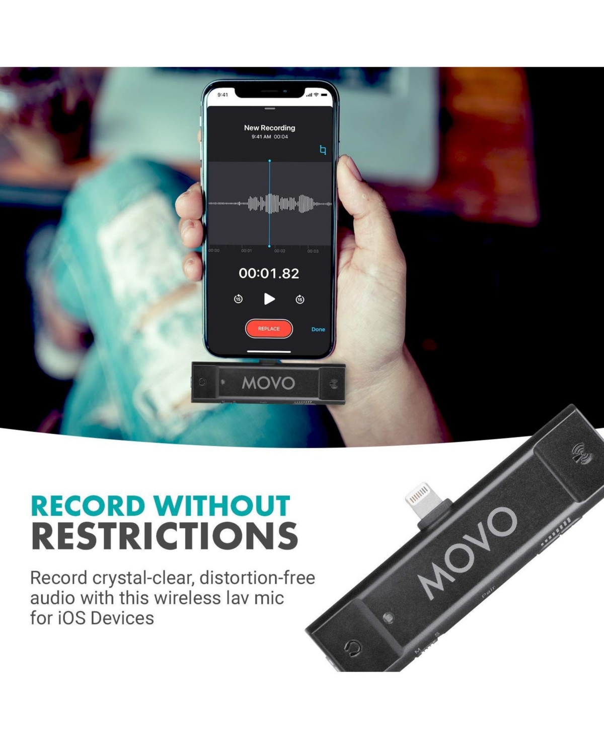 Movo Edge-di Wireless Lavalier for iPhone (Lightning)