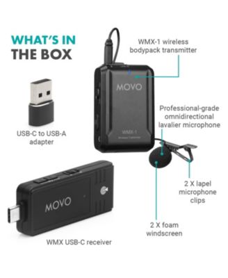 WMX-1-UL Wireless USB and USB-C Lavalier Microphone System for Computers