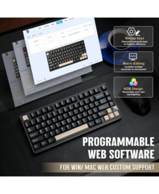 AL75 PRO 75% Wireless Mechanical Gaming Keyboard,Full Aluminum CNC,BT/2.4G/Wired,PBT Keycaps,Gasket Mounted Hot Swap,Custom RGB Backlight