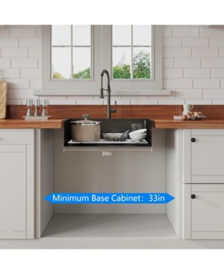 30inch Drop In Black Workstation Kitchen Sink 16 Gauge Stainless Steel with Full Accessories