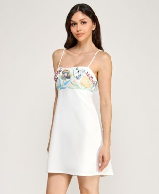 Juniors' Square Neck Short Dress