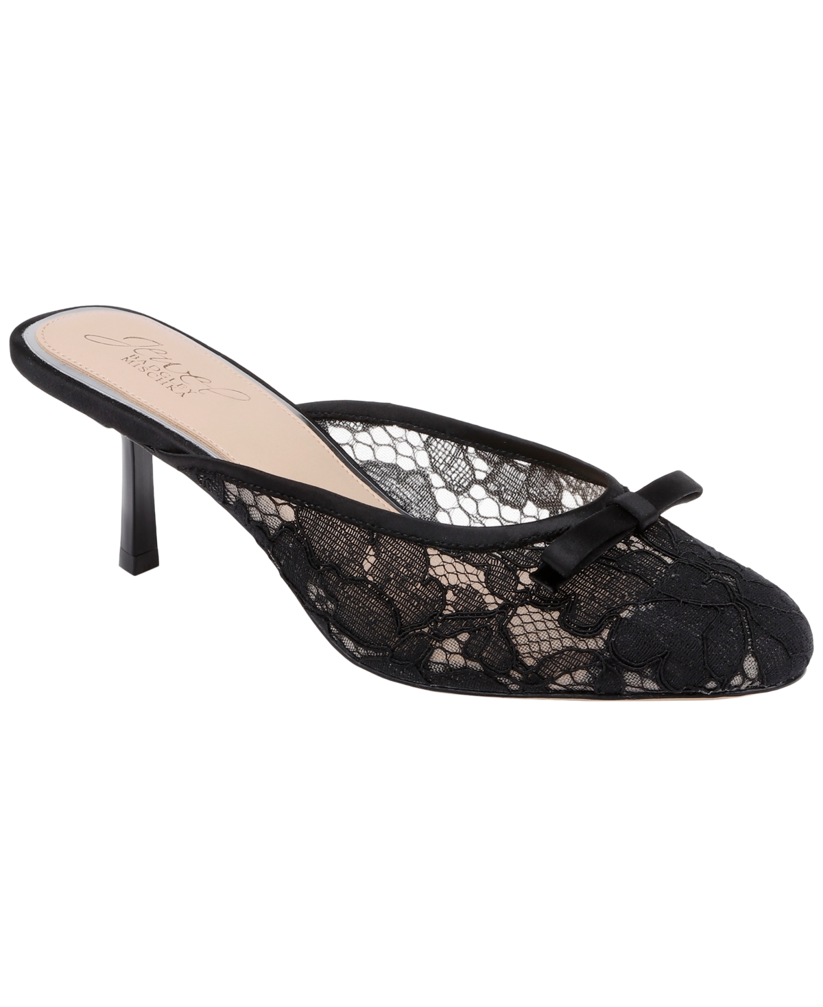 Jewel Badgley Mischka Women's Elliott Evening Mules - Black Satin
