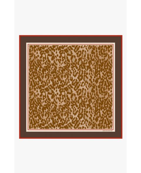 Женский шарф Jessie Zhao New York Leopard Allure Double Sided Silk, цвет: Коричневый