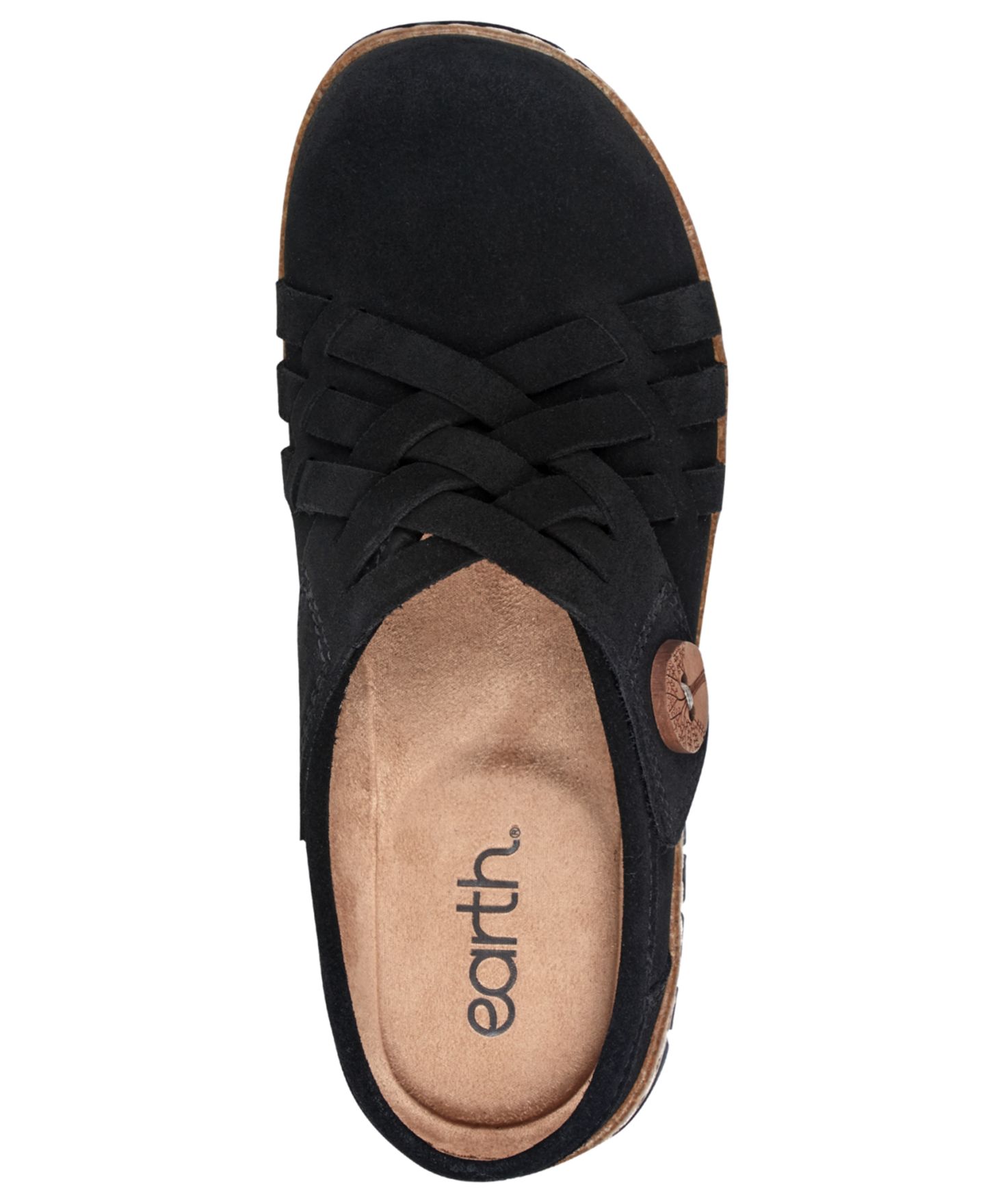 Женские сабо Earth Emis Woven Slip-On, цвет: Чёрный замшевый — фото 4
