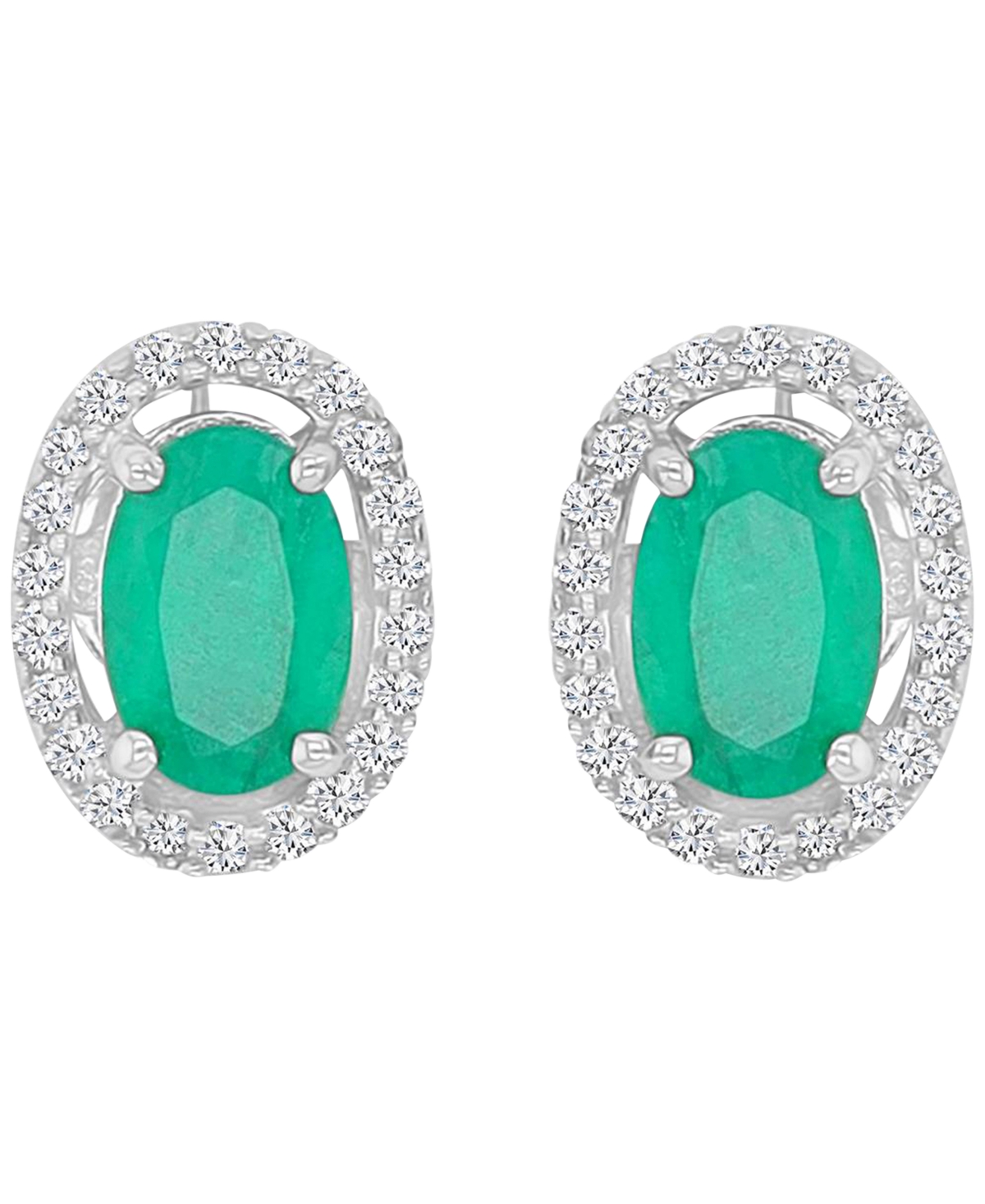 Macy's Sapphire (1.36 ct. t.w. ) & Diamond Halo Stud Earrings