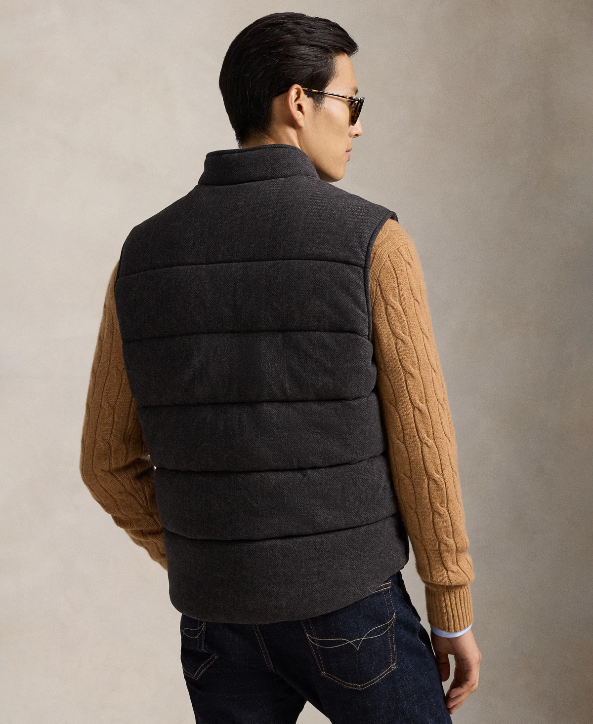 Polo Ralph Lauren Men's Herringbone Print Estate Mock-Neck Rib Vest