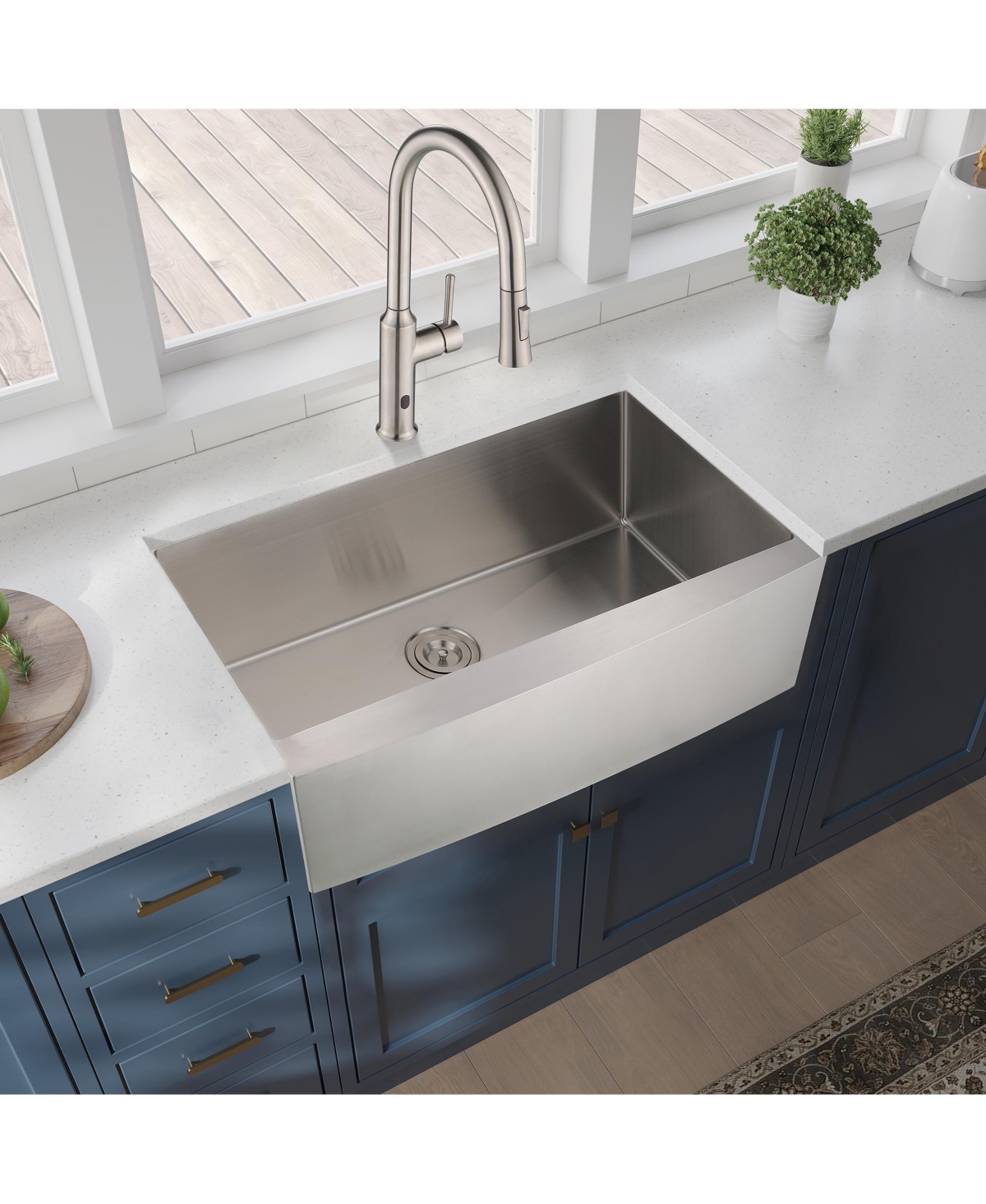 huluwat 33x21x10inch Farmhouse Apron Single Bowl Kitchen Sink Stainless Steel