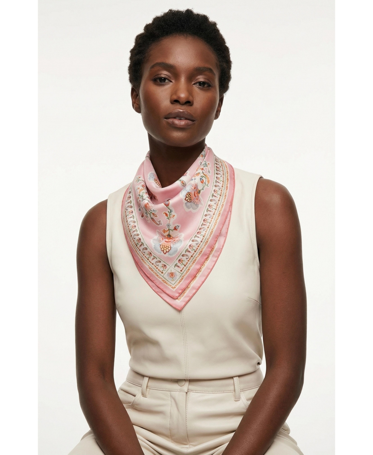 Jessie Zhao New York Blush Charm Double Sided Silk Scarf