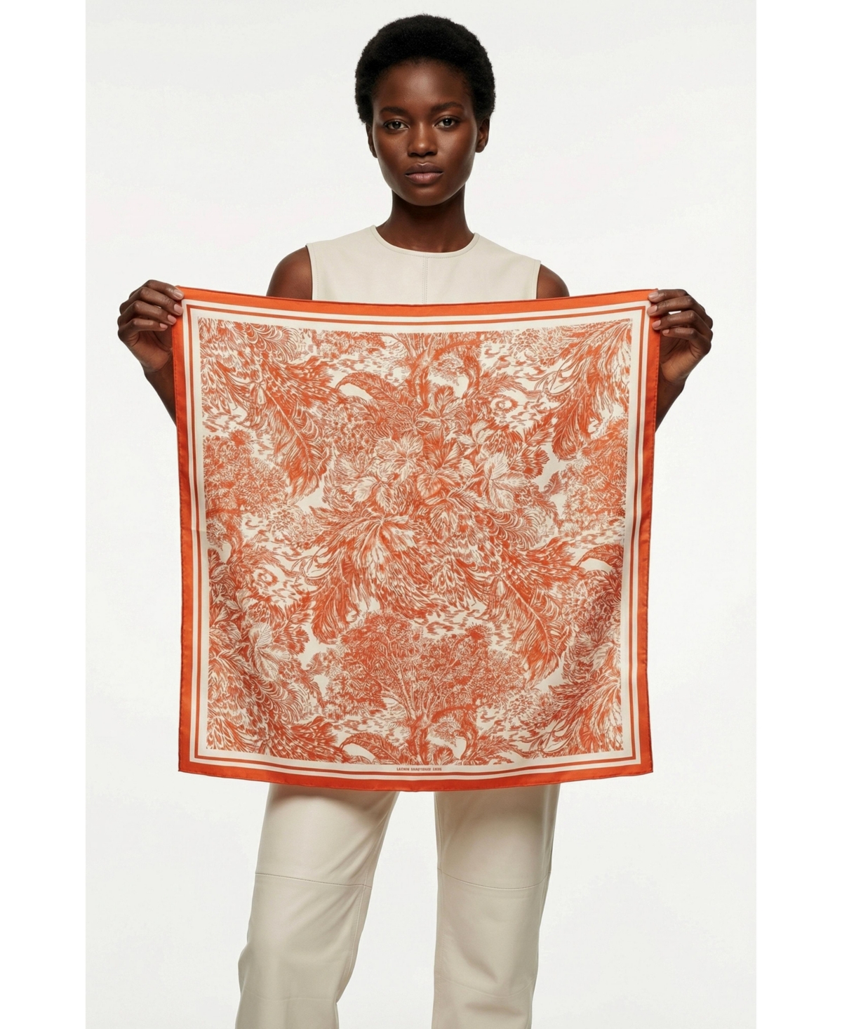 Jessie Zhao New York Terracotta Dream Double Sided Silk Scarf