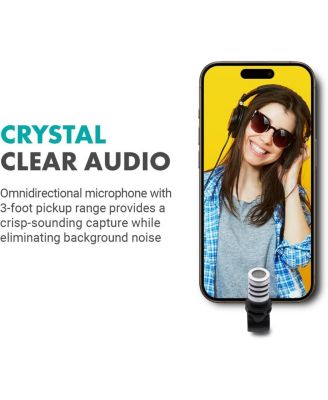 External USB-C Microphone for iPhone 15/16 - Mic for iPhone 15/16, USB-C Devices