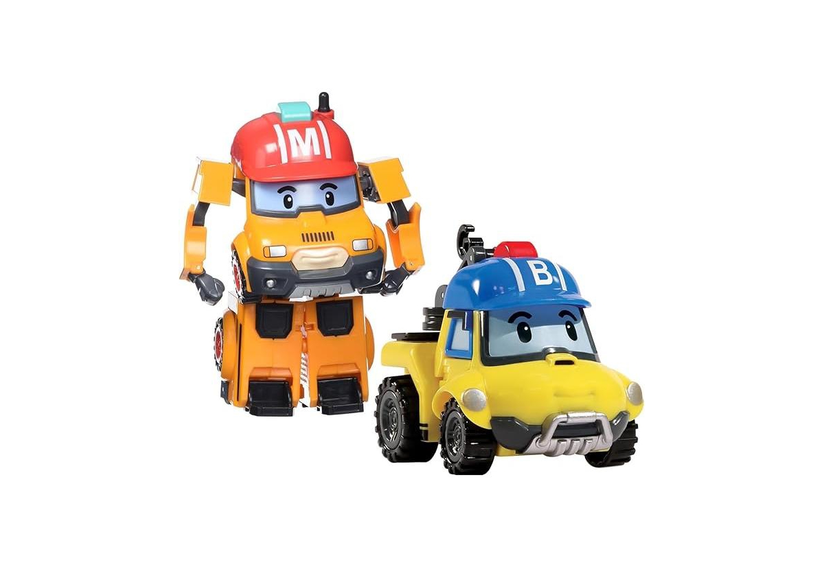 Robocar Poli 2PCS 4" Transforming Robots (Mark & Bucky)