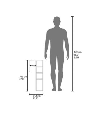 Ranch, Toilet Paper Holder with 3 Open Shelves, Compact Bathroom Organizer,White