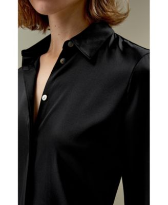 Women's Elegant Silhouette Silk Shirt