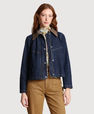 Women's Denim Cape Spread Collar Jacket