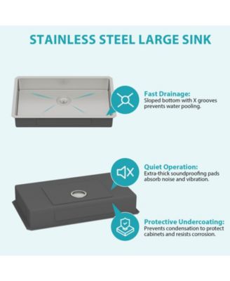 30x18x5.5inch ADA Compliant Kitchen Sink Undermount Stainless Steel Single Bowl 16 Gauge