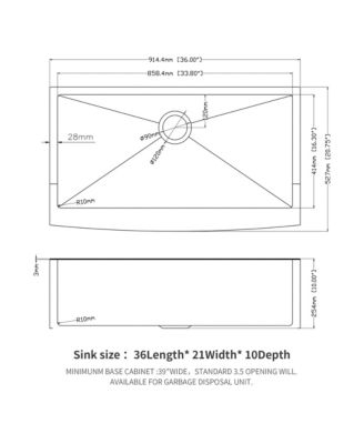 36" Rose Gold Farmhouse Apron Front Kitchen Sink, 16-Gauge T304 Stainless Steel with Dish Grid, Drain Assembly & Drying Rack