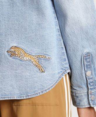 Women's Cheetah Embroidered Button-Front Shirt