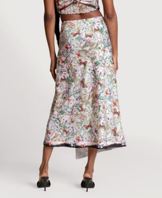 Women's Asymmetrical Wrap Midi Skirt