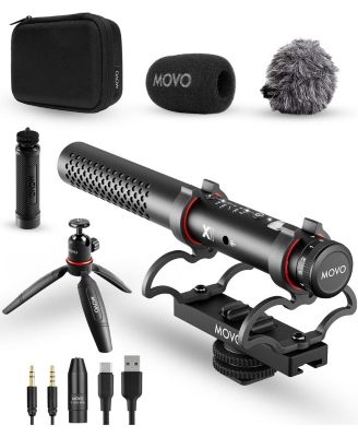 X1 Supercardioid Shotgun Microphone - 3.5mm/XLR/USB-C Camera Mic for DSLR, Smartphones, and Computers