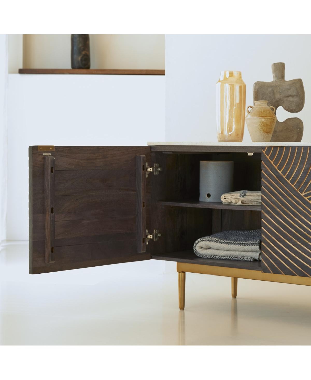 Tikamoon Bilal solid mango and terrazzo Sideboard 180 cm