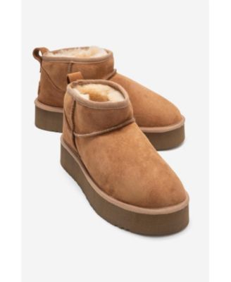 Women Havana Leather Platform Ankle Boot