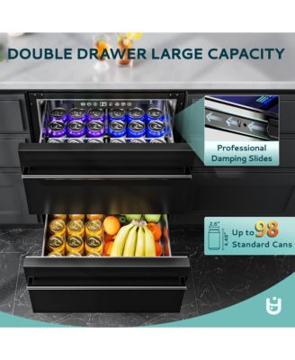 23.4-in W 150-Can Capacity Built-in/Freestanding Beverage Refrigerator in Black