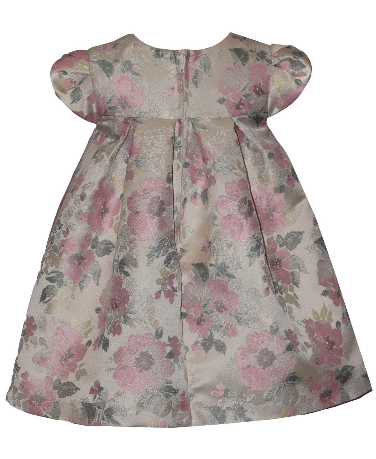 Bonnie Jean Girls' 2T-6X Short-Sleeve Floral Jacquard Round Neck Party Dress