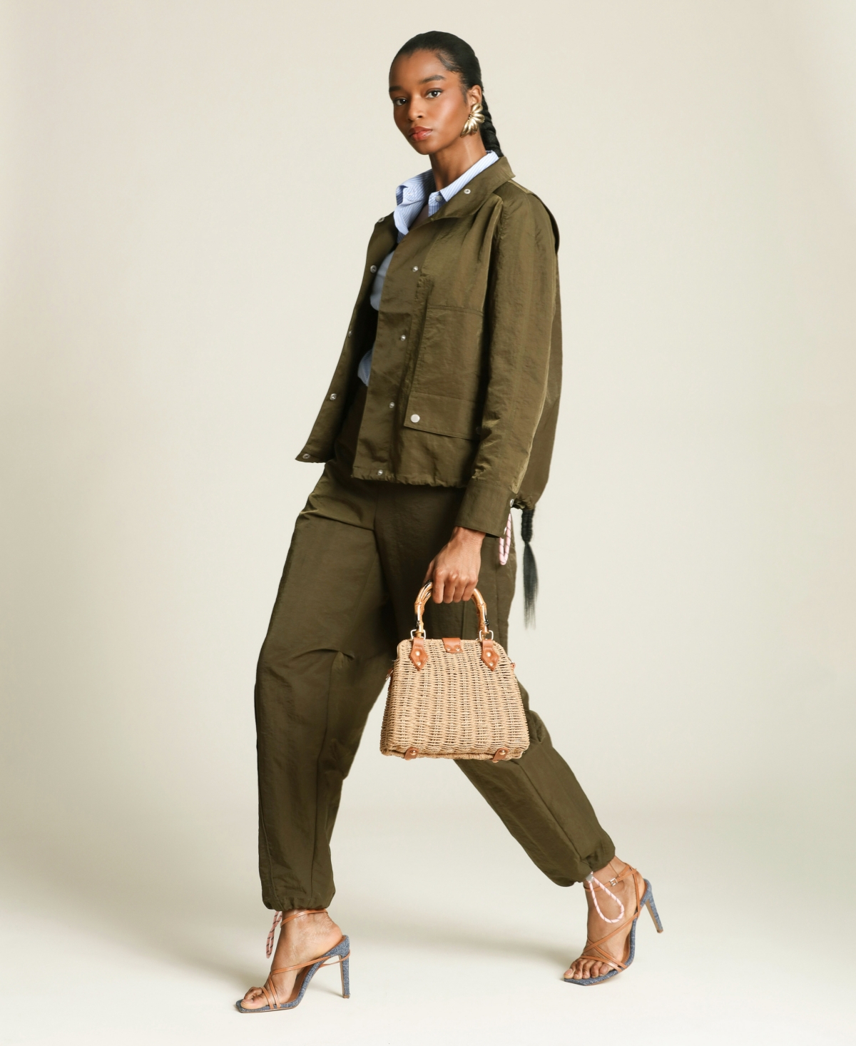 Avec Les Filles Women's Mock Neck Track Jacket