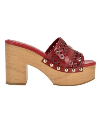 Women's Quill Wooden Platform Block Heel Sandals