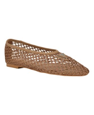 Women's Aylora Triangle Logo Woven Mesh Ballet Flats