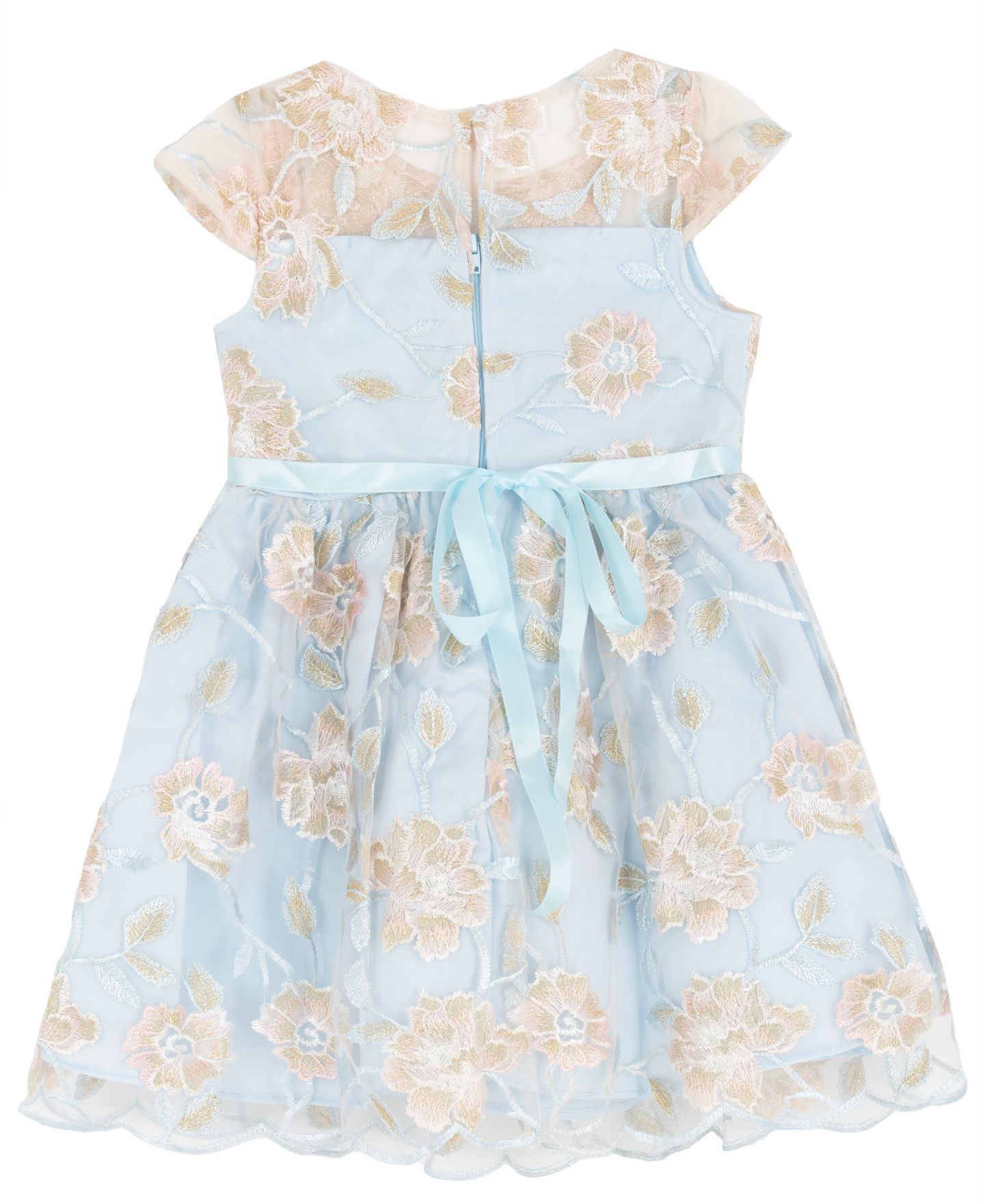 Платье Rare Editions Fit and Flare Short-Sleeve Dress для девочек, цвет: Синий — фото 2