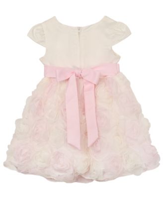 Girls' 2T-6X Floral Soutache Round Neck Dress