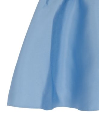 Girls' 2T-6X Illusion Neck 3D Rosettes On Bod Mikado Dress