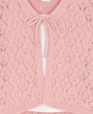 Girls' 7-12 Long-Sleeve Crochet Cardigan, Cami and Skort, 3-Piece Set