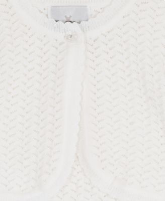 Girls' 2T-6X Crochet Knit Long-Sleeve Cardigan