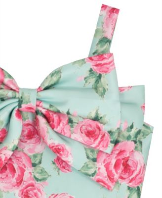 Girls' 7-16 Floral Mikado Hi-Lo Bow Dress