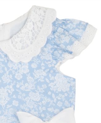 Girls' 2T-6X Flared Round Neck Bow Dress