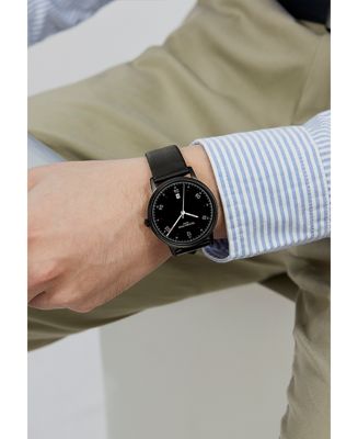 Victoria Hyde Men's Watch Apple Leather Strap ORTON in Black