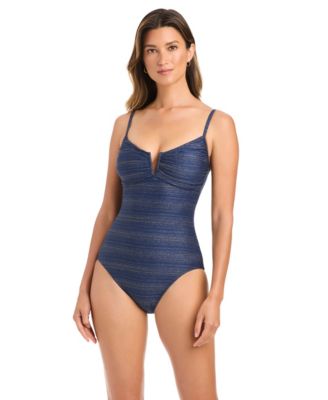 Women's V-Neck One-Piece Swimsuit