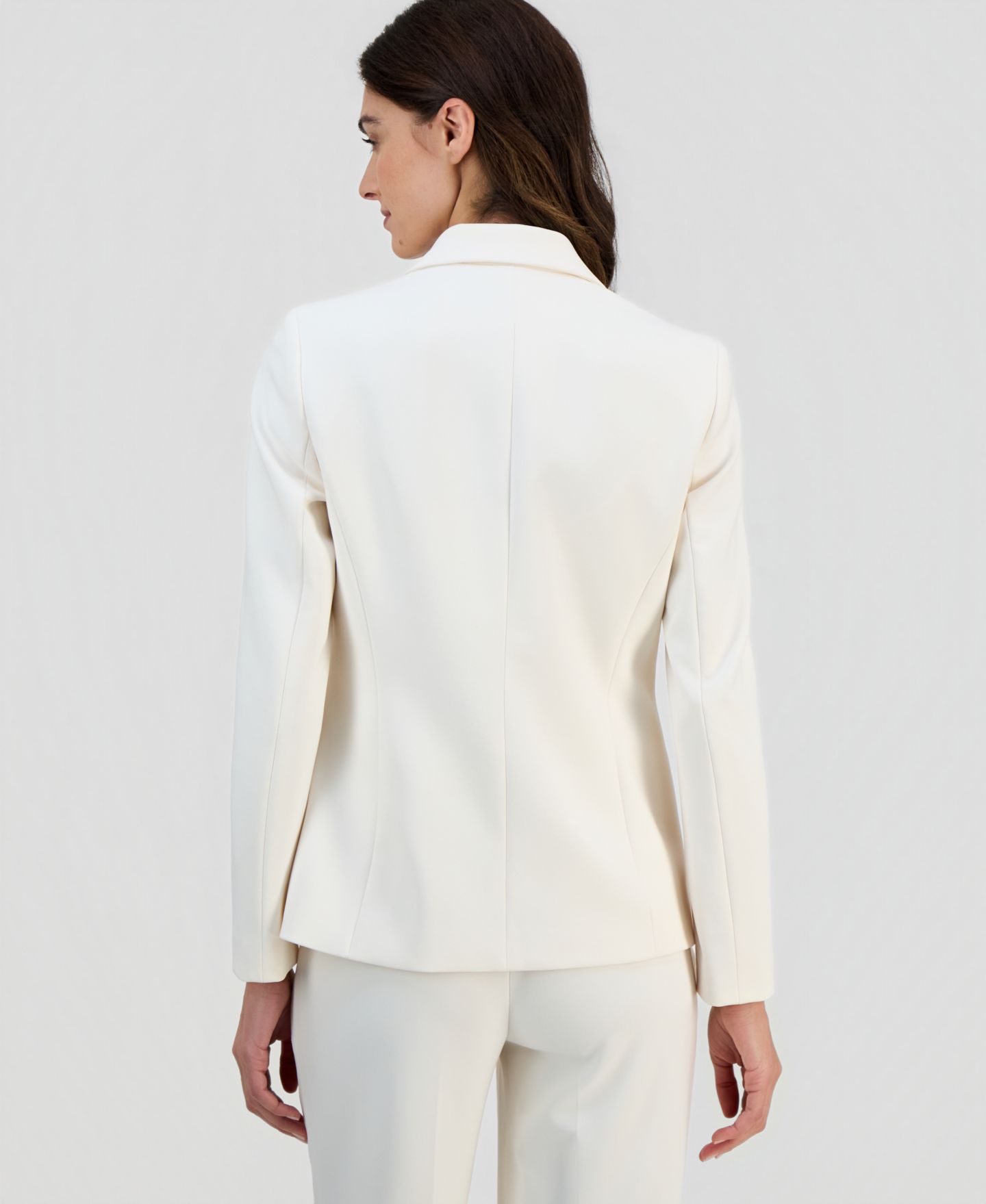 Женский пиджак Anne Klein Structured Stretch Notch-Lapel Three-Button Blazer, цвет: Белый — фото 7