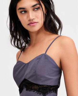 Women's Lace-Trim Cropped Top