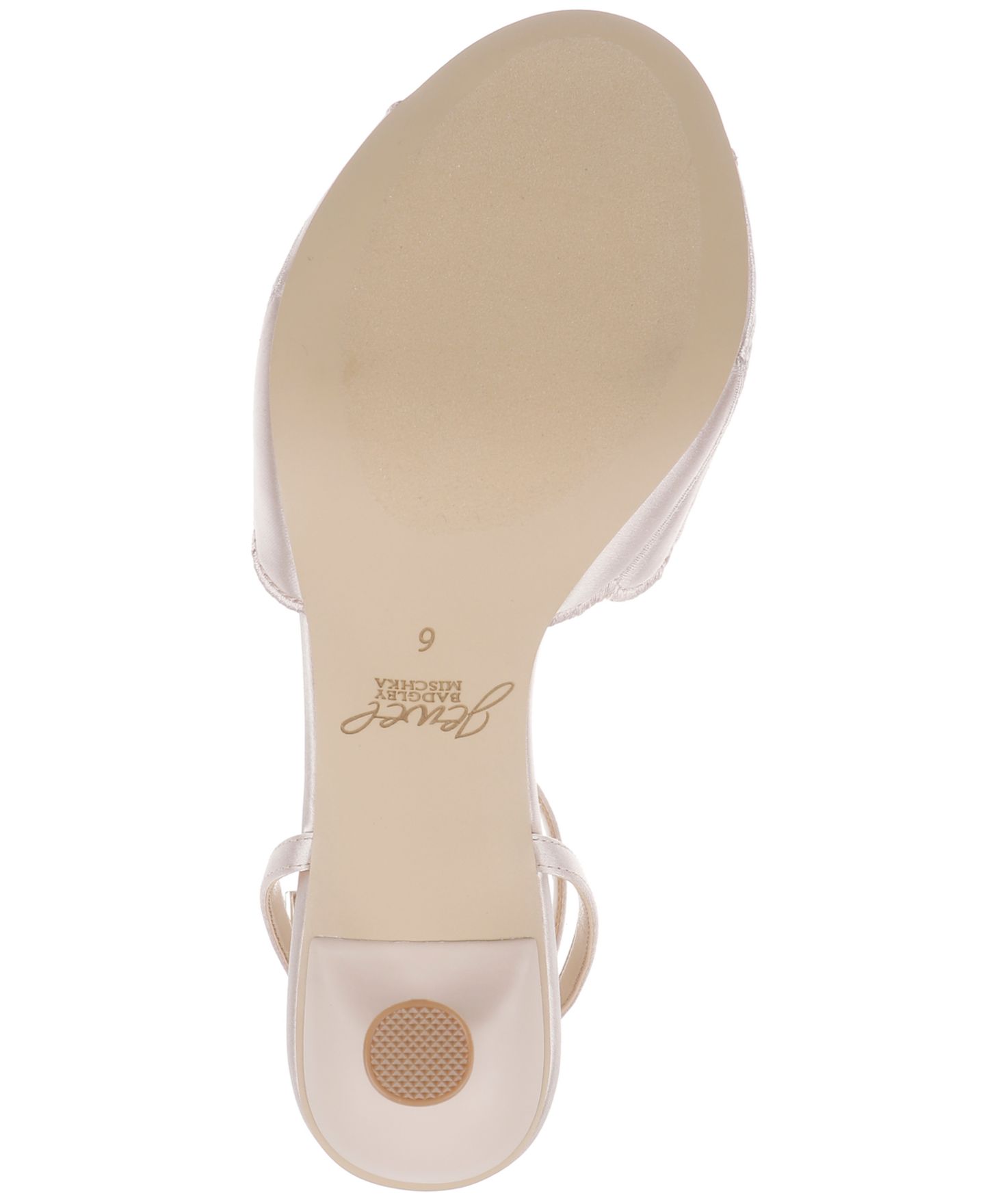 Женские сандалии Jewel Badgley Mischka Paradise Almond Toe Dress Sandals, цвет: Шампань атласный — фото 5