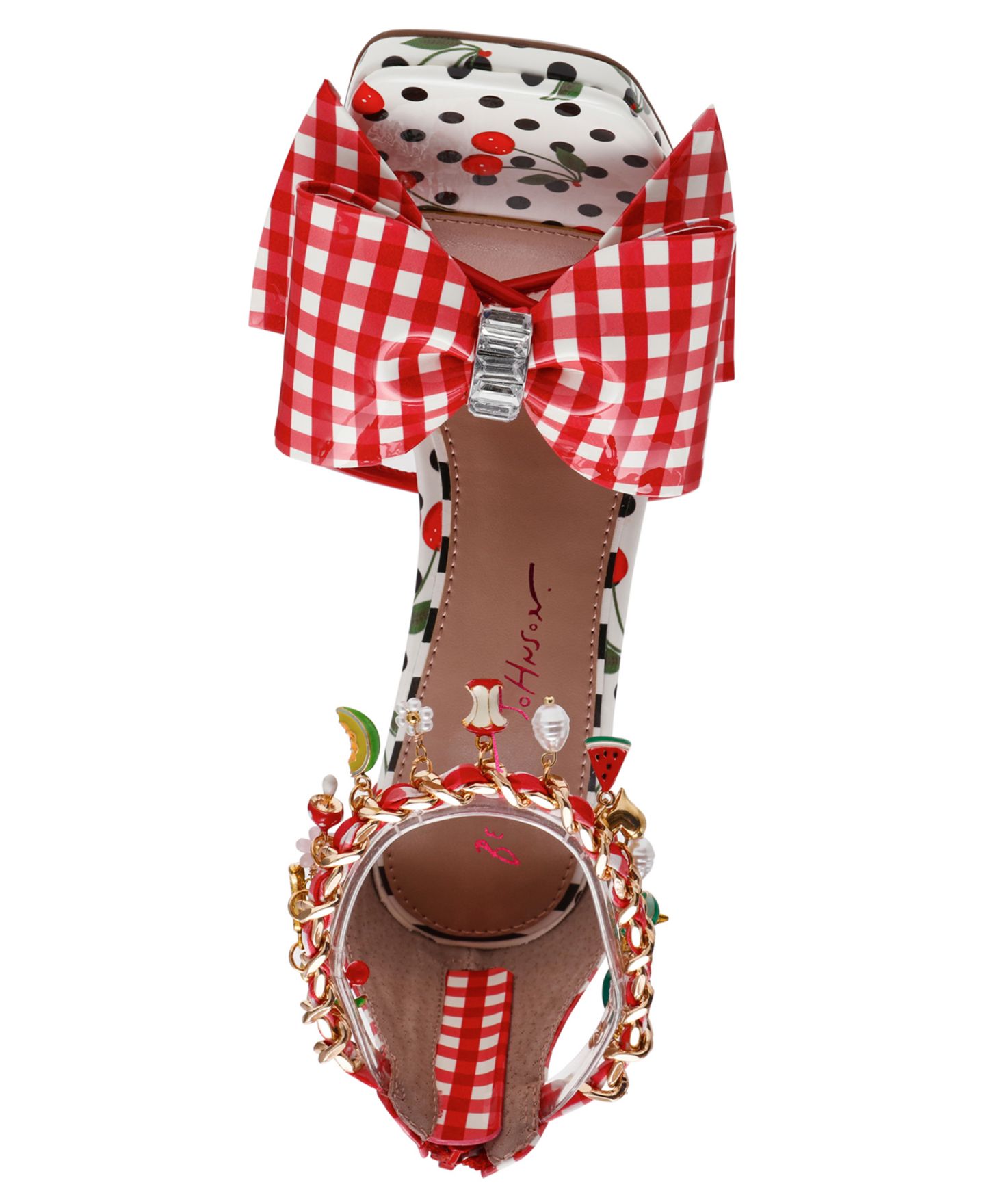 Женские сандалии Betsey Johnson Margret Ankle Charms Dress Sandals, цвет: Красный разноцветный — фото 4