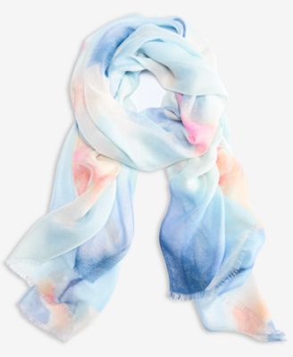 Watercolor Mia Floral Oblong Scarf