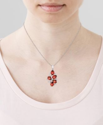 Garnet (4-2/5 ct. t.w.) & Diamond Accent Pendant Necklace in Sterling Silver