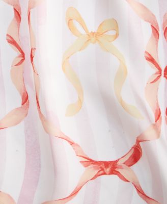 Ribbon Bow Print Square Scarf